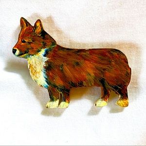 Hand painted Corgi pin